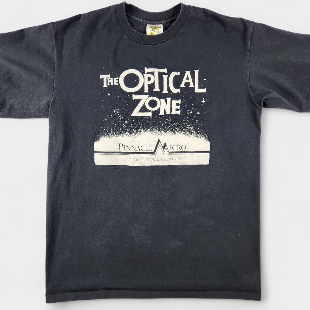 VTG Silicon Valley Tech Shirt Mens Med Black Pinnacle Micro The Optical Zone 90s
